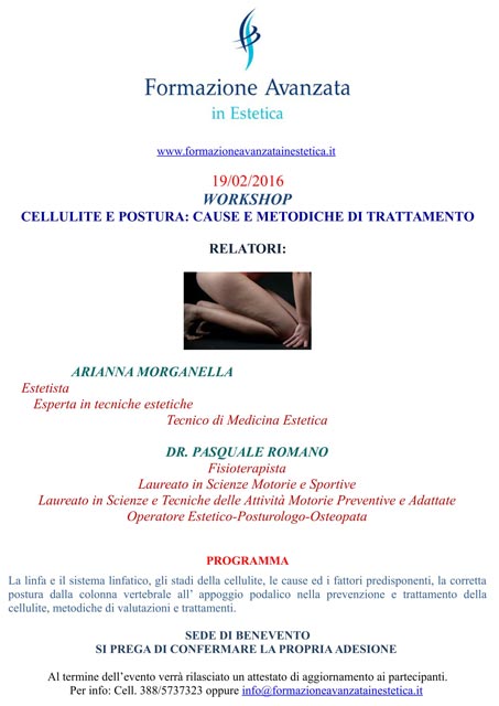 WORKSHOP CELLULITE E POSTURA CAUSE E TRATTAMENTI 1